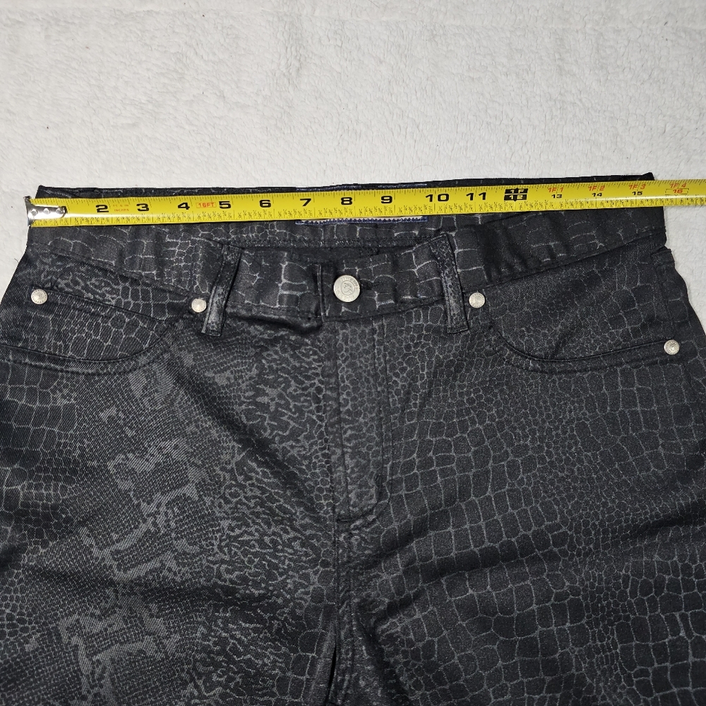 Paris Blues Vintage 1980's Midrise Flare Tiger Striped Pants Black 13 - Picture 8 of 10